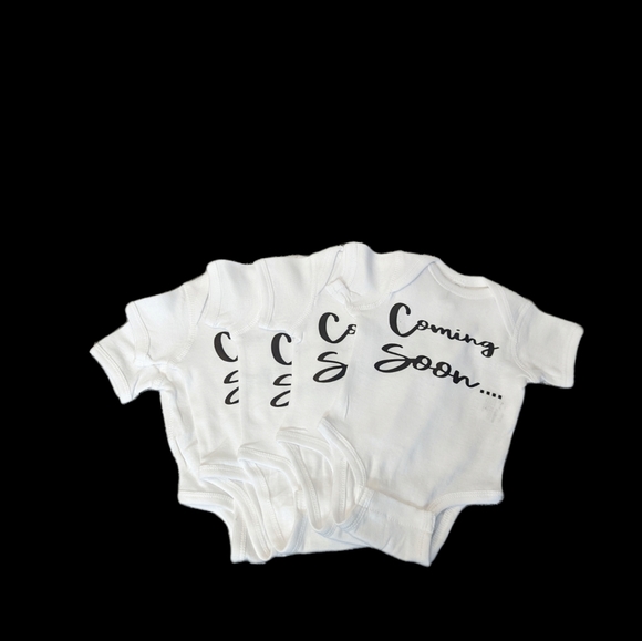 Pregnancy Announcement One Piece T-shirt - Coming Soon - Picture 2 of 3